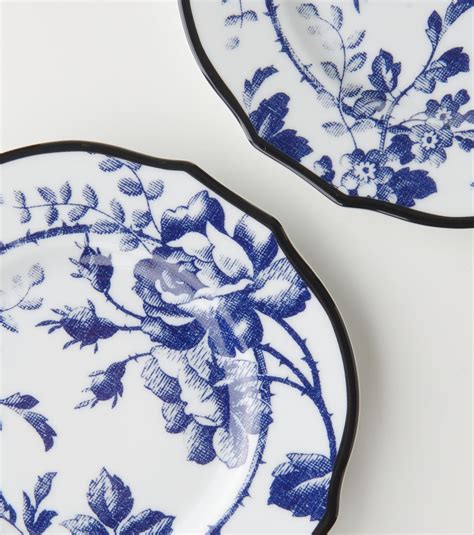 Herbarium set of two accent plates in blue 